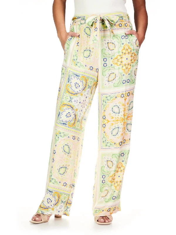 Women's Formal Event Outfit Pastel Styles Never Alone Self Belted Pant In Scarf Paisley Women's Formal Event Outfit Pastel Styles Never Alone Self Belted Pant In Scarf Paisley