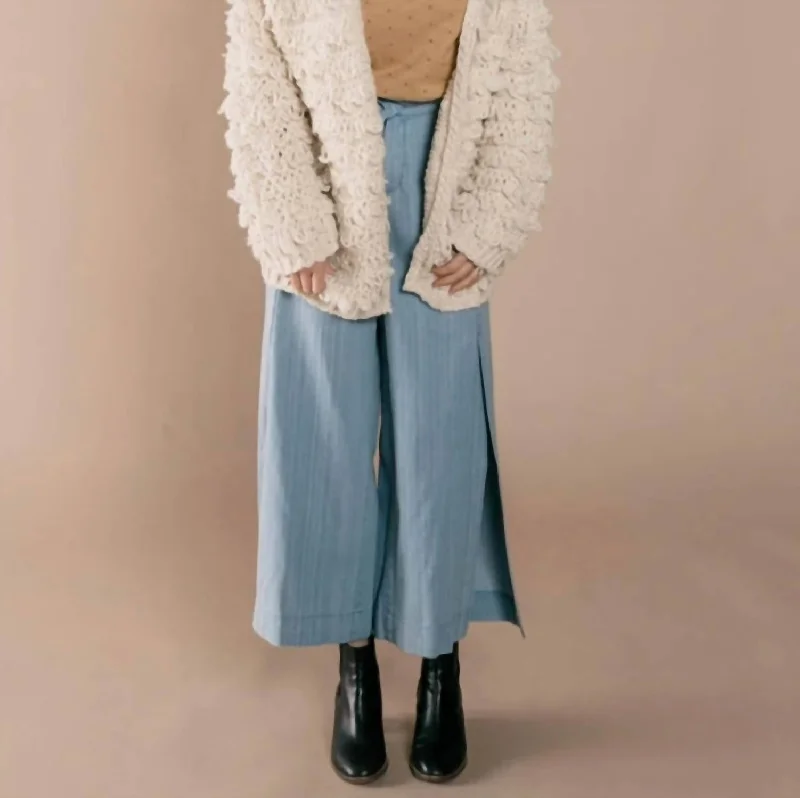 Women's Professional Outfit Elegant Style Wide Leg Pant In Dusty Blue