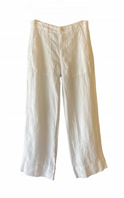 Timeless Women's Outfit Fashionista Favorites Women's Dru Heavy Linen Pant In White Timeless Women's Outfit Fashionista Favorites Women's Dru Heavy Linen Pant In White