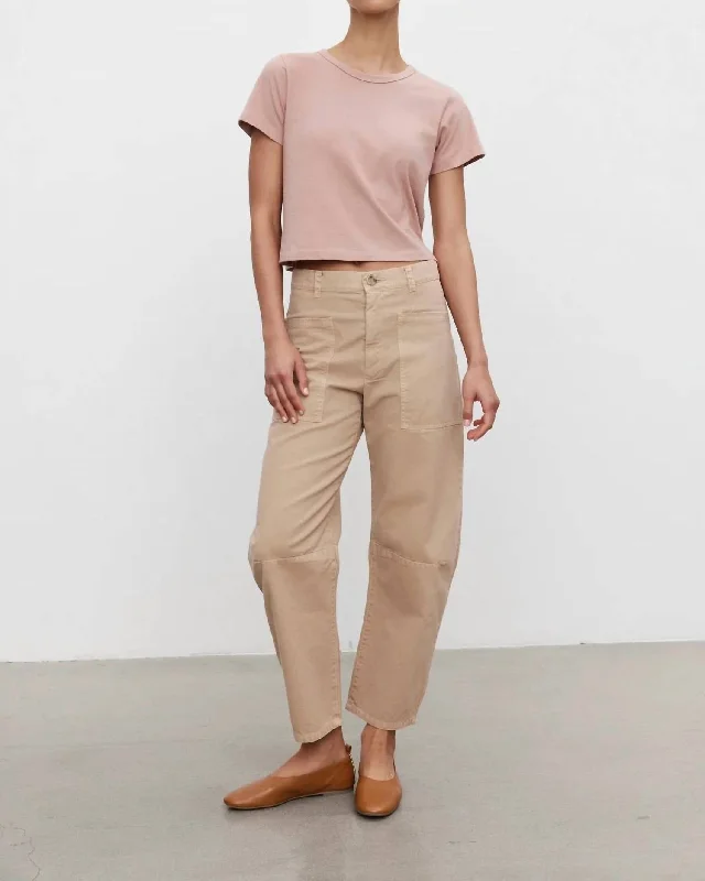 Women's Elegant Formal Outfit Season Sale Brylie Sanded Twill Utility Pant In Putty Women's Elegant Formal Outfit Season Sale Brylie Sanded Twill Utility Pant In Putty