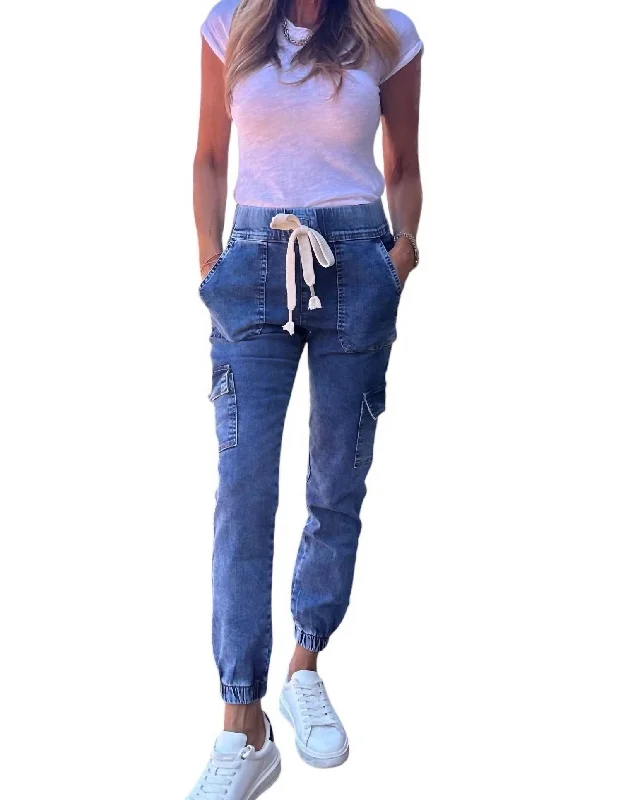 Women's Holiday Outfit Fashion-Forward Gaya Cargo Jeans In Denim