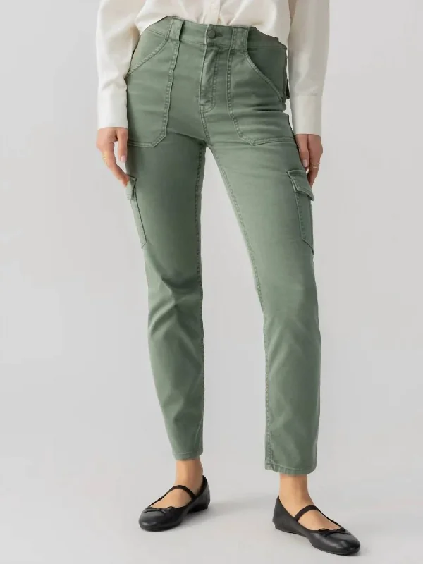 Women's Elegant Outfit Special Occasion Wear Sculpted Hayden Standard Rise Cargo Pant In Dark Spruce