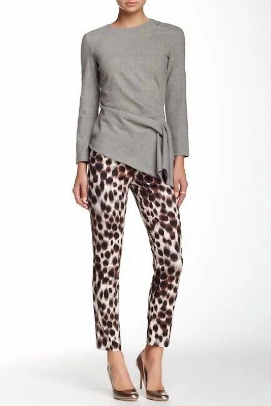 Women's Active Outfit For Fitness Day-To-Night Styles Pansy Animal Print Straight Leg Trousers In Multicolor Women's Active Outfit For Fitness Day-To-Night Styles Pansy Animal Print Straight Leg Trousers In Multicolor