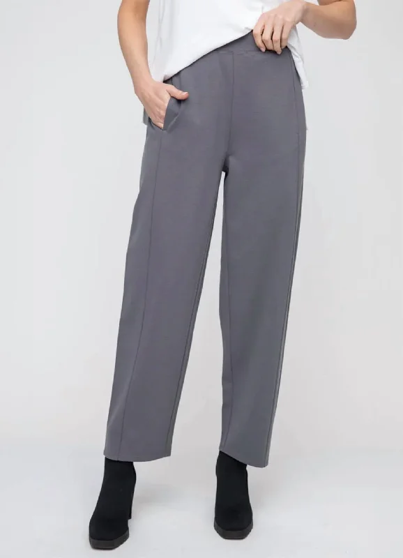 Women's Weekend Outfit Seasonal Fashion Pull-On Straight Pant In Charcoal