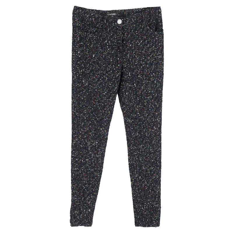 Women's Clothing For Travel Final Clearance Chanel Sequined Straight-Leg Trousers in Multicolor Wool Tweed Women's Clothing For Travel Final Clearance Chanel Sequined Straight-Leg Trousers in Multicolor Wool Tweed
